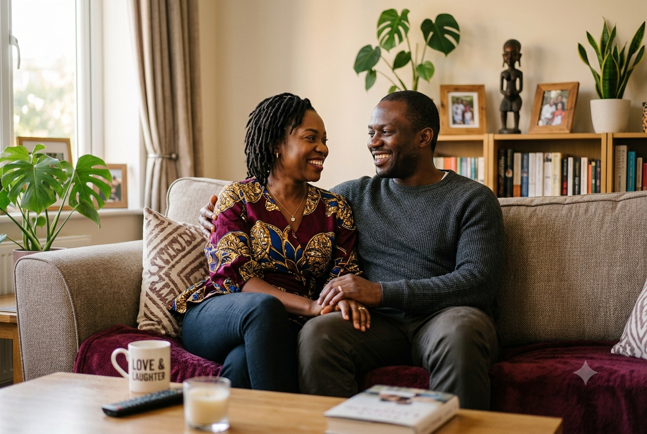 A warm, reconnected married couple